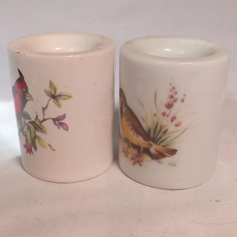 Vtg. candlestick holders West Germany ceramic Birds